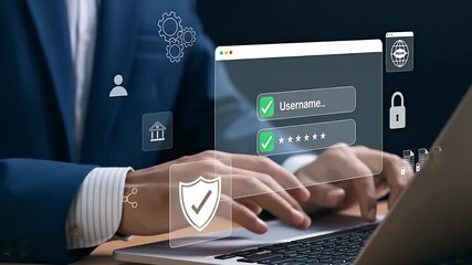 Cybersecurity Concept: Business Professional Securing Online Data and Access - Powered by Adobe