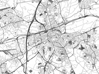 Obraz premium Detailed black and white map of Perpignan, France, in artistic sketch style.
