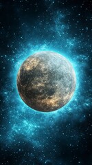 Luminous Celestial Body In Cosmic Nebula