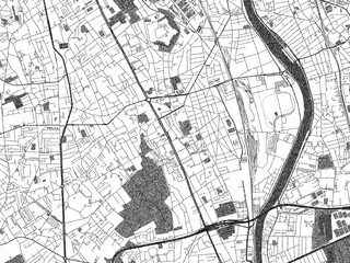Fototapeta premium City map illustration of Vitry-sur-Seine, France, rendered in black and white sketch style.