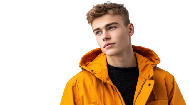 Man in yellow jacket, a stylish portrait of urban fashion and contemporary trends