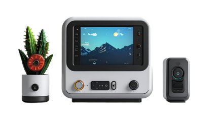 Modern retro-style device set