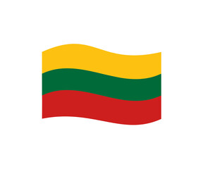 Lithuania waving flag illustration on transparent background.


