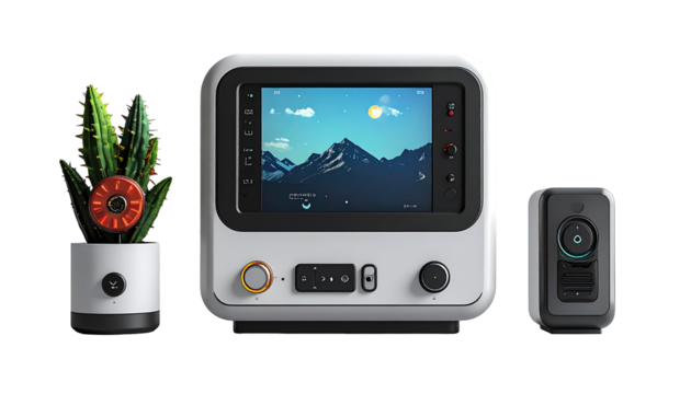 Modern retro-style device set