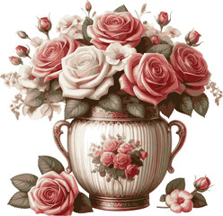 Elegant Roses in Classic Jar