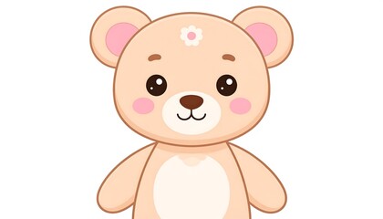 Fototapeta premium Adorable cartoon bear illustration with cute facial features