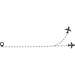 Fototapeta premium Airplane Route Icon