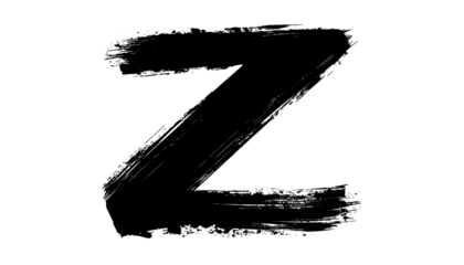 Abstract letter Z, textured with specks and lines