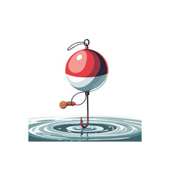 Fishing Bobber with Hook & Water Ripples © Sajana Jayathissa