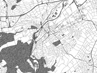 Fototapeta premium Decorative monochrome illustration of Bad Kreuznach, Germany, showing its detailed grid.
