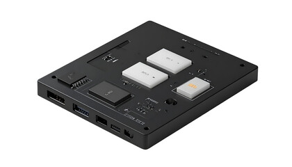 Electronic circuit board angled view