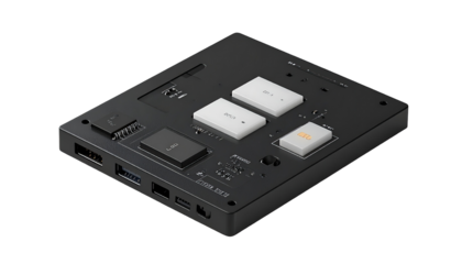 Electronic circuit board angled view