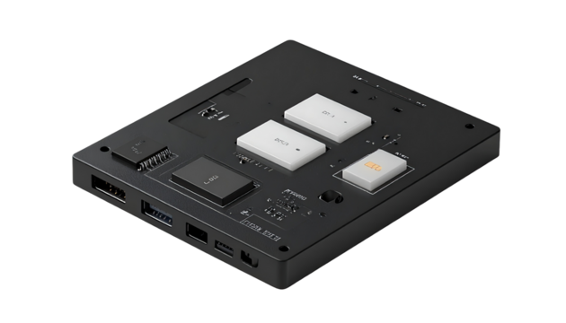 Electronic circuit board angled view