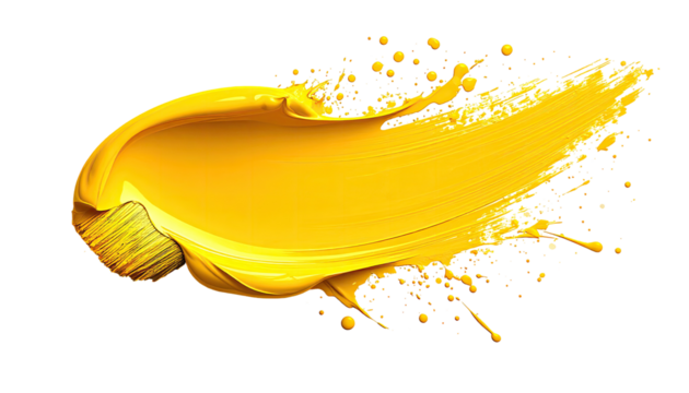 Vibrant yellow paint splash