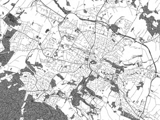Obraz premium Hand-drawn black and white city map of Detmold, Germany, ready for wall art or editorial projects.