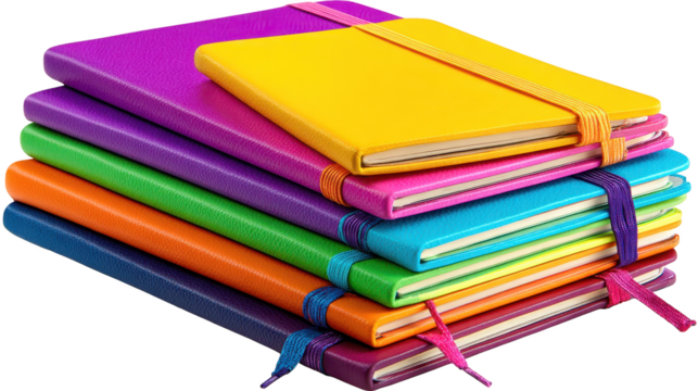 Vibrant stack of colorful books, a journey through literature and knowledge explore