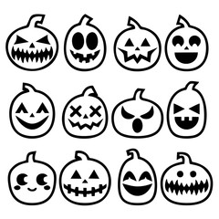 Halloween Pumpkin Icon Set - ...