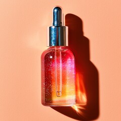 Naklejka premium Radiant serum bottle, vibrant colors