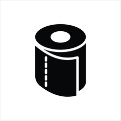 Toilet paper roll icon. Editable stroke outline icon isolated on white background. Vector illustration for web design.
