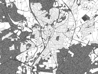 Fototapeta premium Minimalist monochrome city map of Lingen, Germany, illustrated with urban detail.