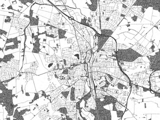 Artistic monochrome city map of Luneberg, Germany, created in a hand-drawn style.
