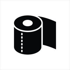 Toilet paper icon. Vector illustration for web design. Editable stroke outline icon isolated on white background.