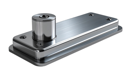 Sleek, metallic door lock mechanism