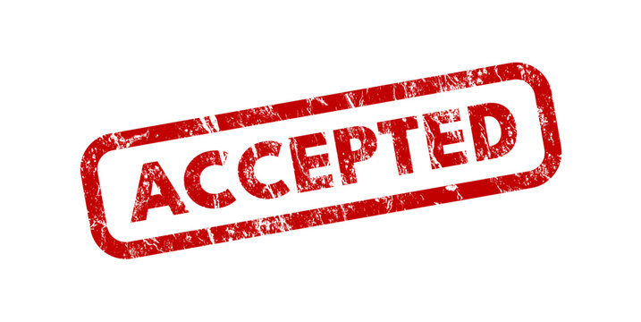 Accepted red grunge rubber stamp - vector illustration