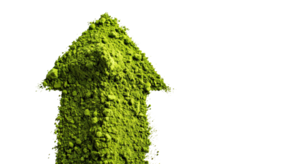 Green powder arrow shape