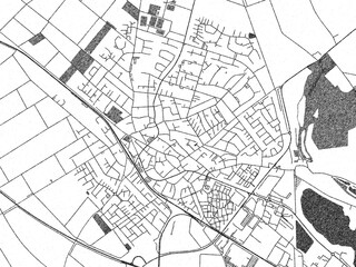 Artistic monochrome city map of Pulheim, Germany, created in a hand-drawn style.