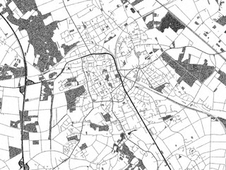 Minimal poster-style map of Viersen, Germany, hand-drawn in monochrome.