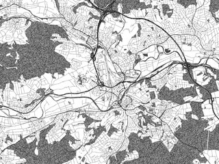 Stylized decorative city map of Wetzlar, Germany, hand-drawn in black and white.