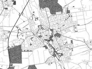 Naklejka premium Monochrome sketch map of Wolfenbuttel, Germany, ideal for posters, prints, and travel design.