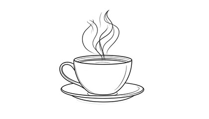 Obraz premium Simple black and white coffee cup (1)