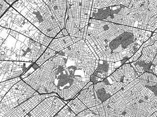 Naklejka premium Black and white illustrated map of Athens, Greece, with streets, rivers, and neighborhoods.