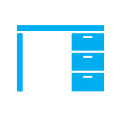 Blue Office Desk Icon