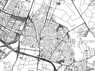 Obraz premium City map illustration of Rishon LeZion, Israel, rendered in black and white sketch style.