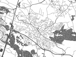 Fototapeta premium Decorative monochrome illustration of Shefar'am, Israel, showing its detailed grid.