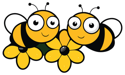 Bee Clipart And Cute Cartoon Bees, Realistic Honeybee Illustrations & Bumblebee Graphics
