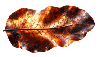 Detailed close-up of a stylized leaf