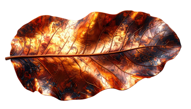 Detailed close-up of a stylized leaf