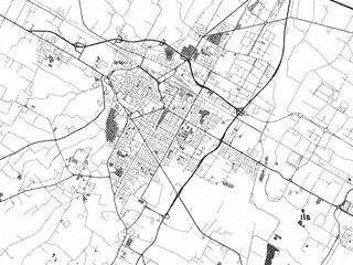 Obraz premium Monochrome sketch map of Forli, Italy, ideal for posters, prints, and travel design.