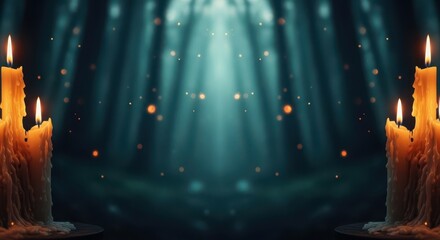 Mystical Candlelight Glow with Enchanting Bokeh Lights