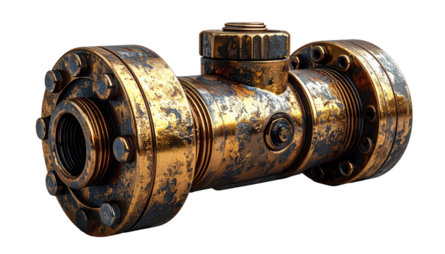 Rusty industrial pipe fitting