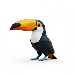 Obraz premium Geometric Low Poly Toucan Illustration
