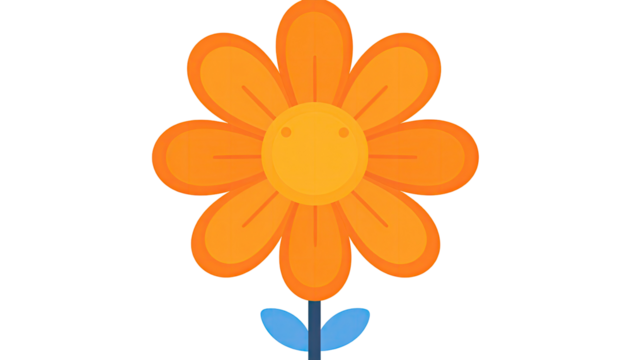 Vibrant orange flower with a cheerful face - Powered by Adobe