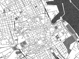 Minimalist monochrome city map of Palermo Centro, Italy, illustrated with urban detail.