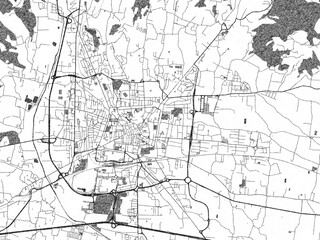 Obraz premium Hand-drawn style black and white city map of Pistoia, Italy, with detailed streets and textures.