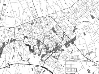 Naklejka premium Monochrome hand-drawn map of Pordenone, Italy, ideal for decorative and editorial use.
