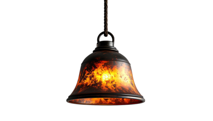 Hanging bell-shaped lamp